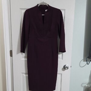 Calvin Klein Deep Purple Long Sleeve Dress